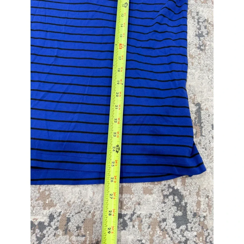 Polo Ralph Lauren Mens Blue Black Striped Pima Soft Touch Polo Shirt Large